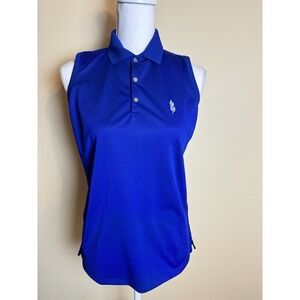 RLX Polo Ralph Lauren Top Women's Small Blue Sleeveless Pique Golf Shirt